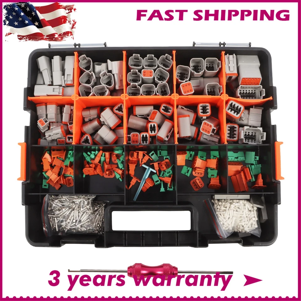 New 1650PCS Deutsch Connector Kit Stamped Contacts For 14,16,18,20 GA.WIRE - Image 1 of 4
