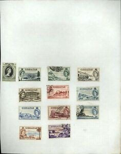 Gibraltar QEII Album Page Of Stamps #V31841