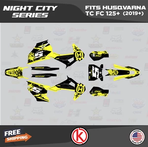 Graphics kit for Husqvarna TC125 TC250 FC250 FC450 2019-2022 - NightCity yel - Bild 1 von 6