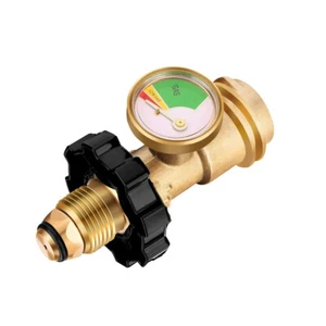 Propane Tank Adapter Converts POL LP Tank Valve to QCC with manometer 43.5 psi - Picture 1 of 7