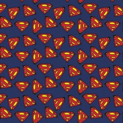 CAMELOT DC Superman Logo - Fabric Material - Half Metre