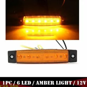 1x 3.8" Amber 6LED Side Marker Light Indicators Truck Trailer Boats RV Clearance - Picture 1 of 9