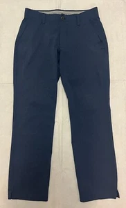 Under Armour Golf Blue Flat Front Chino Pants Mens Sz 34x30 Stretch Straight EUC - Picture 1 of 11