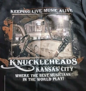 Camisa Knucklehead Saloon Kansas City, MO Negra Estampado Gráfico BU M Motocicleta - Imagen 1 de 5