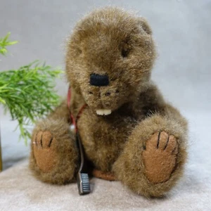 Bucky Beaver Plüsch Puppe mit Metall Zahnbürste Anhänger / Boyds Sammlerstücke / 1988 - Bild 1 von 10