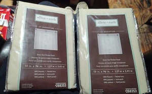 Lot 2 Allen Roth St. Augustine Window SHEERS Beige Panels 50x96 268353 - Picture 1 of 2