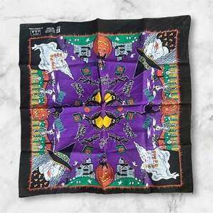 Pañuelo pañuelo de algodón vintage Paris Halloween truco o trato caramelo maíz - Imagen 1 de 1