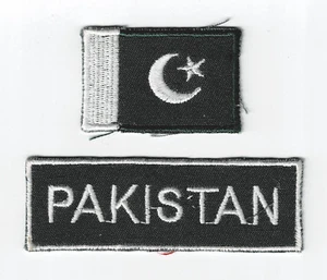 SCOUTS OF PAKISTAN - Scout National Flag Badge & Strip Patch SET (WHITE) - Picture 1 of 2