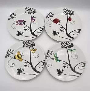 PAI Caprichoso Insecto Insecto Juego de 4 Platos Mariposa Ladybug Abeja Libélula 8" - Imagen 1 de 7