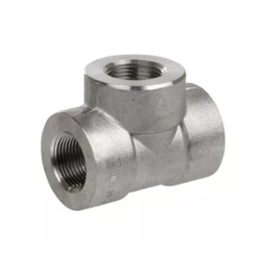 TEE 3/8" Class 3000 NPT Thread Ends Forged 304-L Stainless Steel Pipe Fitting - Picture 1 of 8