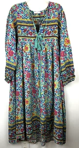 R Vioimos Dress Womens 2XL Multicolor Floral Midi Boho Cottagecore - Picture 1 of 12