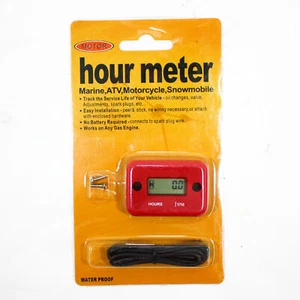 Medidor de Horas Inductivo Impermeable ATV Marino Motocicleta Suciedad Bicicleta Gas Motor ROJO - Imagen 1 de 8