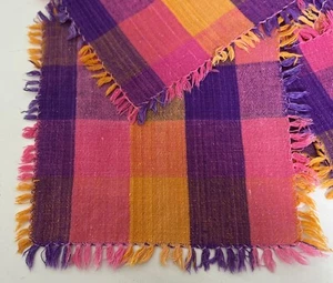 Vintage Boho Hand Woven Mexican Cotton Cocktail Napkins ZZ070 - Picture 1 of 3