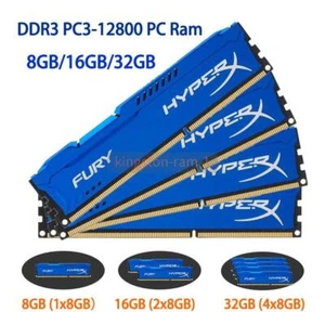 8 GB/16GB/32GB DDR3-1600 MHz PC3-12800 240-pin Desktop Memory - Blue - Afbeelding 1 van 10