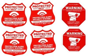 4 Alarm Stickers 2 Security Camera Decals Weatherproof See Store - Picture 1 of 5