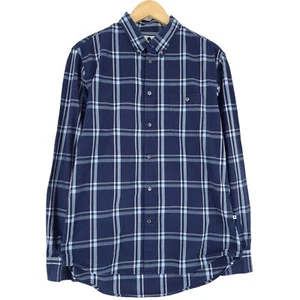 NN07 Men's Shirt Blue No Nationality New Derek Check Flannel Xt7 Size L - Picture 1 of 7