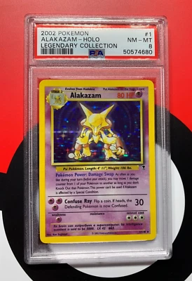 ALAKAZAM 1/110 Legendary Collection 2002 Pokemon Card PSA 8 NM-MT - Image 1 of 2