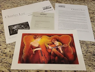 Charles Lee Guitar Serenade 2005 print certificate of authenticity Signed - Image 1 of 4