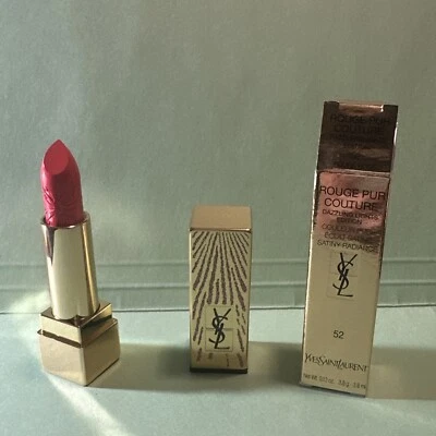 NUEVO Lápiz labial YSL Rouge Pur Couture luces deslumbrantes descontinuado #52 Rouge Rose Foto 1 de 2