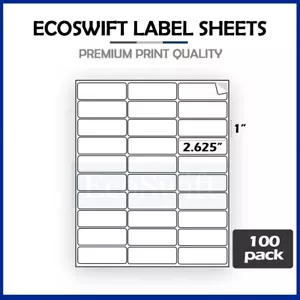 3000 2.625 x 1 EcoSwift Láser Dirección Envío Etiquetas Adhesivas 30/hoja 1 x2 5/8 - Imagen 1 de 5