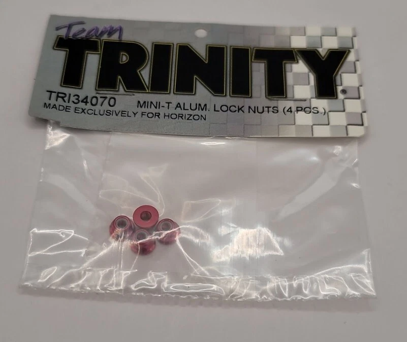 Trinity Lock Nuts Red Anodized Aluminum 3mm Team Losi Mini T Wheel Nuts TRI34070 - Image 1 of 1