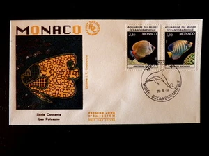 Monaco Premier Day FDC Yvert 1541/42 Fish, Museum 3,40 +1,90F 1986 - Picture 1 of 1