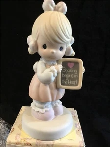 Signed - artist Precious Moments 520861 Sharing Begins in the Heart 1988 teacher - Picture 1 of 14