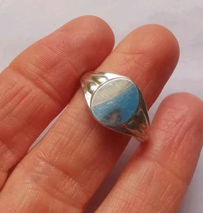 Sterling Silver Vintage Signet Ring, Size R. R9L - Photo 1/3