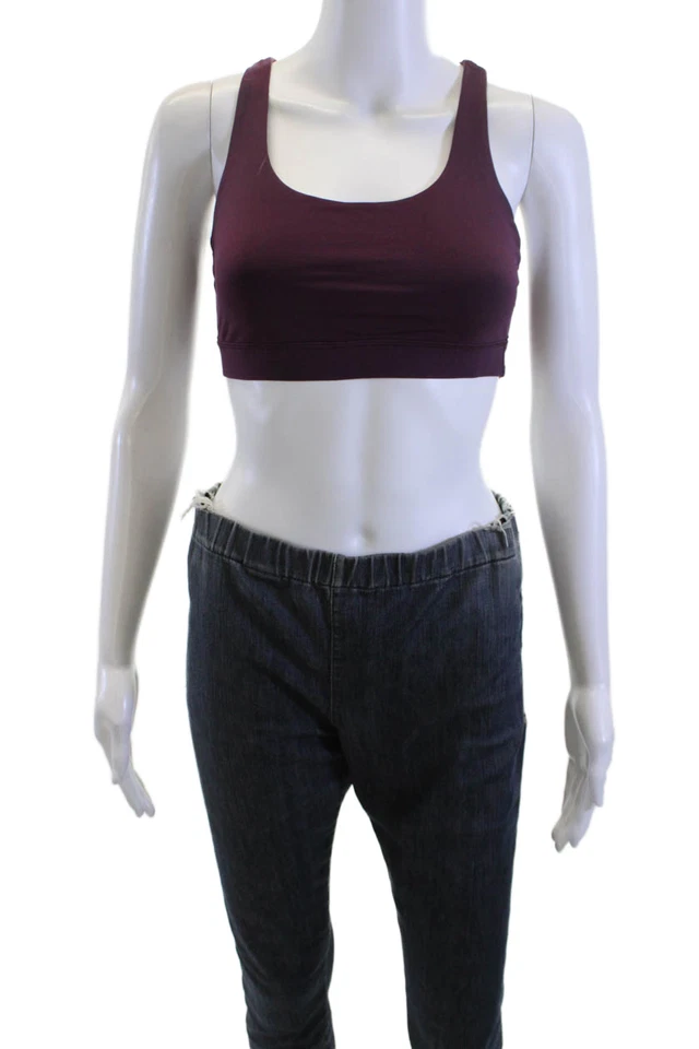 Sujetador deportivo Lululemon para mujer con tiras en la espalda púrpura talla 4 Foto 1 de 4