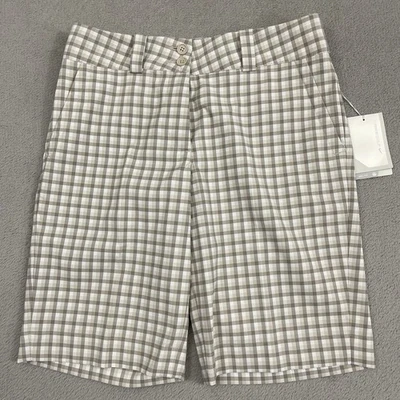 Pantalones Cortos de Golf Nike Para Mujer Talla 2 Bermudas Cuadros Elastizados Beige Nuevos con Etiquetas 28x10 Y2K Foto 1 de 4