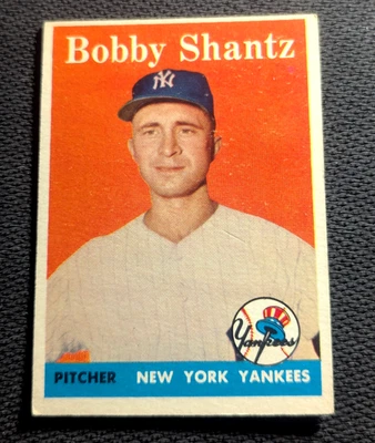 Sharp 1958 Topps #419 Bobby Shantz New York Yankees Baseball Card-EX/EX+ - Image 1 of 2