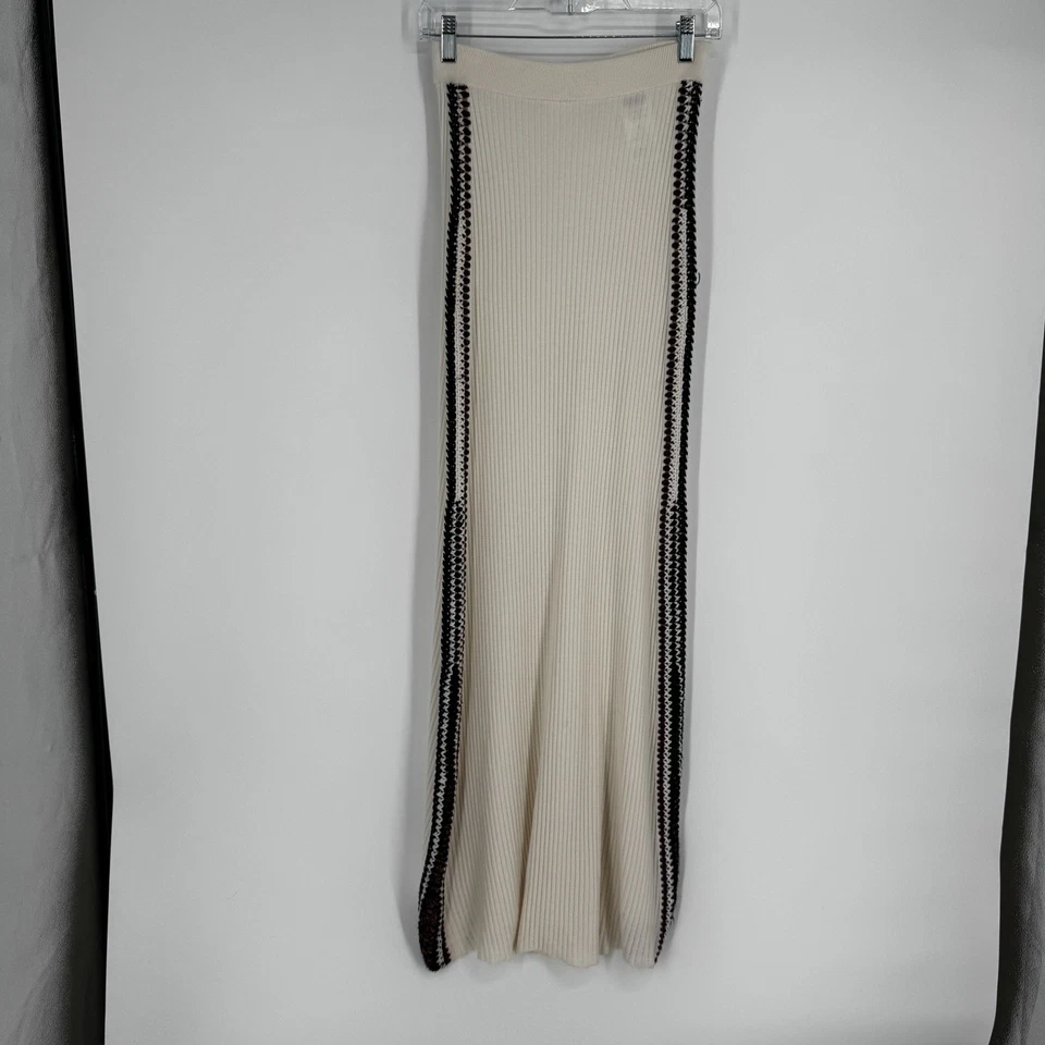 Chloe skirt medium M ivory crochet ribbed wool maxi designer luxury boho fall - Image 1 of 4