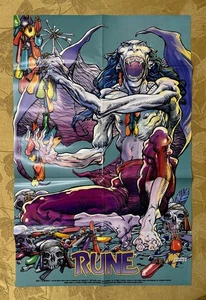 1993 MALIBU COMICS ULTRAVERSE RUNE POSTER (NM) BARRY WINDSOR-SMITH ART / RARE * - Picture 1 of 3