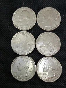 Lot Of 6 West Point W Quarters 2020 4 Has The Privacy Mark V75 & 2 2019W Without - Picture 1 of 13
