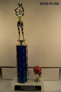 BASKETBALL-TROPHÄE AUSZEICHNUNG 14" GROSS MorF KOSTENLOSE GRAVUR PRIOTY MAIL UNTERSTÜTZEN DEN TIERARZT - Bild 1 von 4