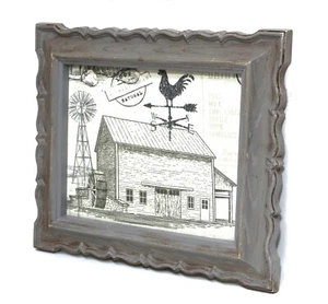 Homco Picture Frame Molded Resin 10x8 Grey Scalloped - Picture 1 of 7