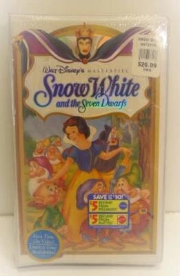 BRAND NEW FACTORY SEALED MASTERPIECE "SNOW WHITE&SEVEN DWARFS" VHS Tape  FIRST - Image 1 of 4