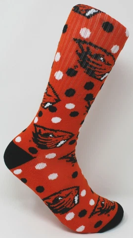 Oregon State Beavers NCAA Random Dots Moisture-Wicking Long Tube Socks *Medium Cover