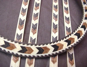 ORIFICIO DE SONIDO GUITARRA + 4 FIJACIONES - TRICOLOR HERRINGBONE - Imagen 1 de 4