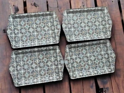 4 Small Metal Trays Turkish Serving Coffee/Tea Tray, Perfect Housewarming Gift - Image 1 of 4