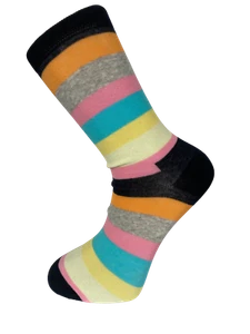 Calcetines de algodón Frederick Thomas pastel arco iris para hombre a rayas - Imagen 1 de 1
