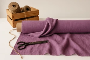 Antique Fuchsia Linen Blend Fabric by the Yard – Upholstery, Drapery & Crafts - Picture 1 of 10