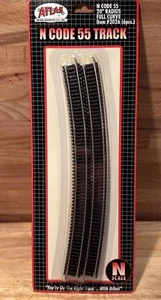 Atlas 2026 N Scale Code 55 20" Radius Curved Track 6 pack New Free Shipping - Picture 1 of 6