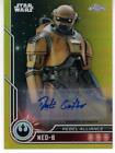 Star Wars Chrome 2023 Gold [50] Autograph Card CA-DC Dustin Ceithamer as NED-B