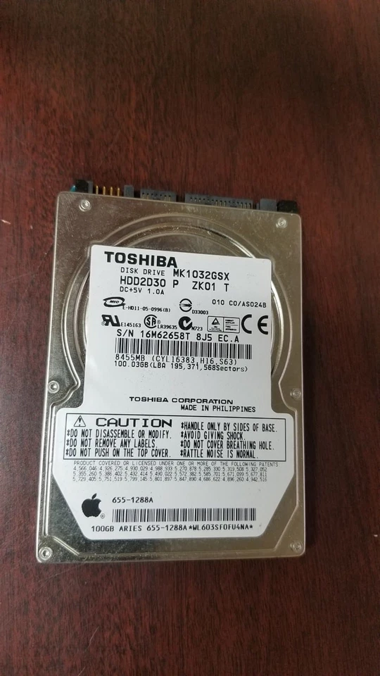 Toshiba MK1032GSX HDD2D30 100GB 2.5" SATA Drive - Image 1 of 1
