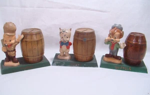 Vintage Warner Brothers Cartoon Piggy Banks Elmer Fudd Porky Pig Sniffles - Picture 1 of 8