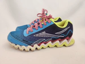Reebok Zigtech Running Shoes Lace Athletic Neon Sneakers Women Girls Retro SZ 5 - Picture 1 of 9