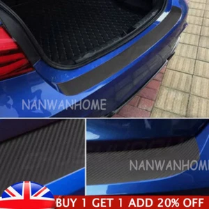 Car Rear Boot Bumper Sill Protector Plate Trim Strip Cover Guard Carbon Fiber A+ - Picture 1 of 13