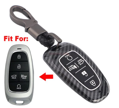 Funda Carcasa Llavero Control Remoto ABS Duro Fibra de Carbono Fit HYUNDAI Santa Fe Sonata 5BT  Foto 1 de 4