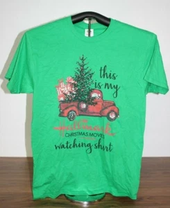 THIS IS MY CHRISTMAS MOVIES WATCHING SHIRT T-Shirt Medium, Verde - Foto 1 di 5